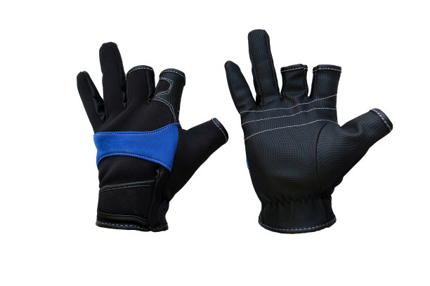 一双手套打猎和钓鱼在白色的背景图片下载