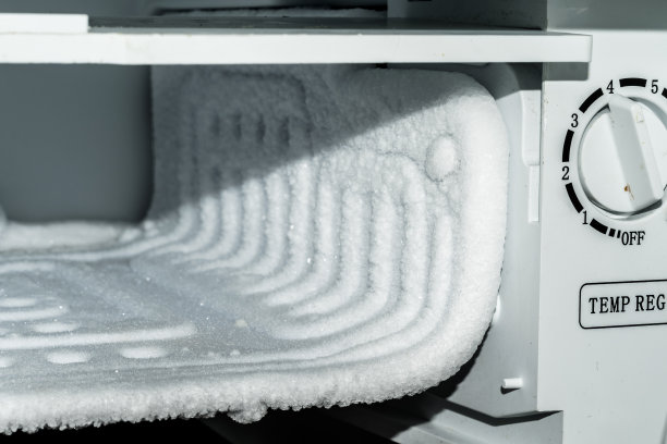 冰箱内部的冰冻和温度调节器图片下载