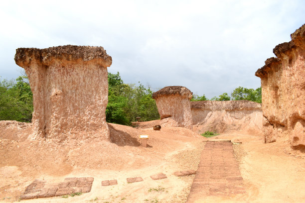 Phae Mueang Phi森林公园，砂岩柱，泰国图片下载