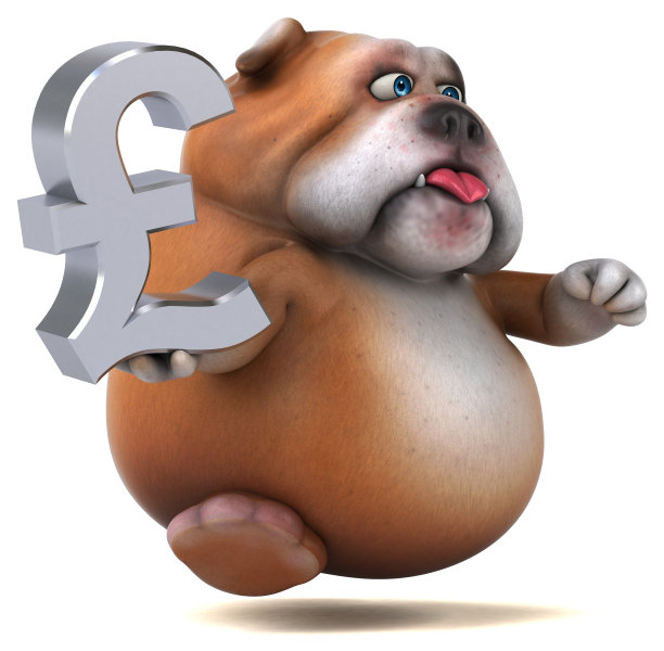 有趣的斗牛犬- 3D插图图片下载