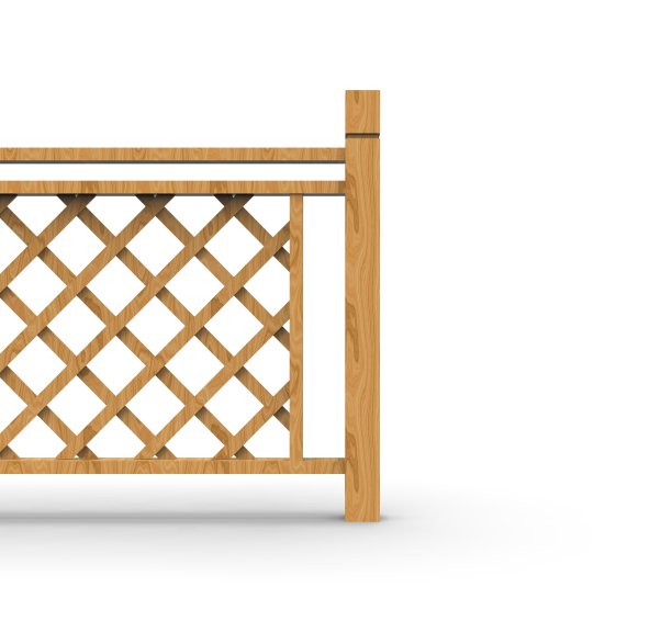 栅栏孤立在白色3D渲染图片下载