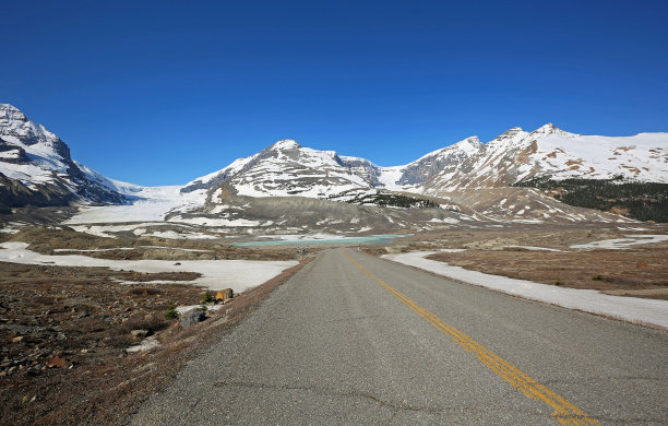 哥伦比亚冰原的道路图片下载
