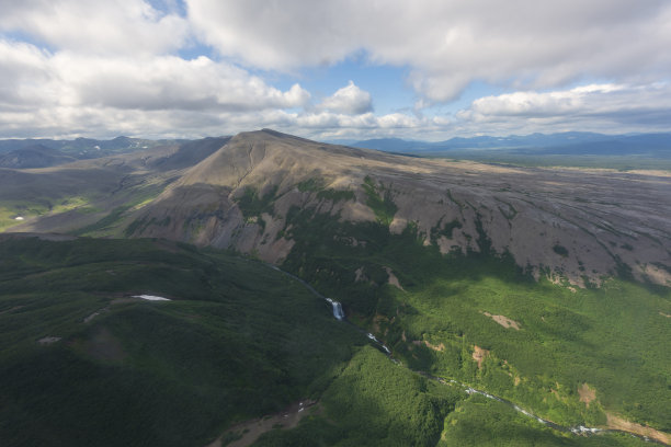从空中观看地球，航拍照片，堪察加半岛，自然保护区，世界自然遗产图片下载