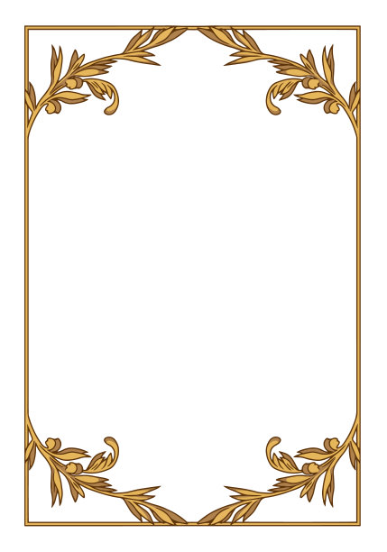 优雅的装饰金色透明矢量边界插图图片下载