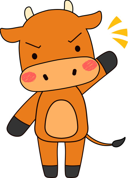 全长插图的可爱牛肉牛的性格图片下载