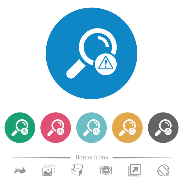 搜索错误平面圆形图标图片下载