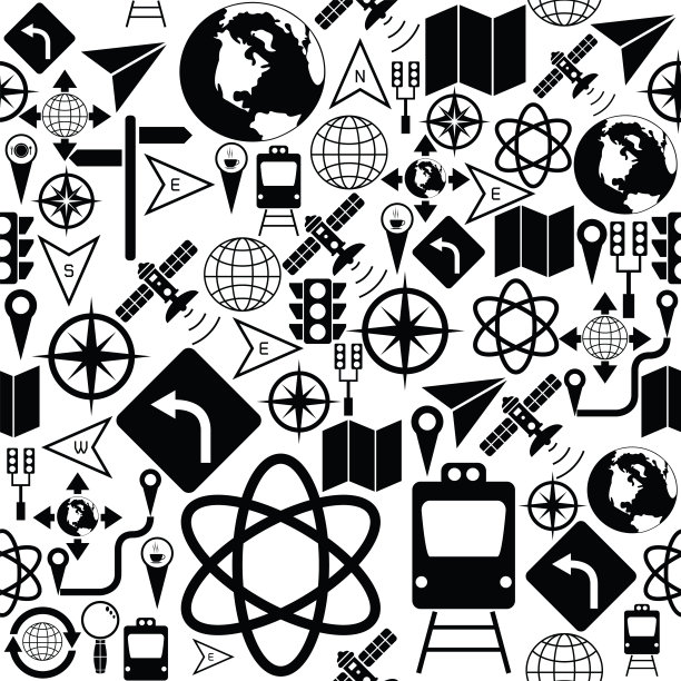 导航无缝模式背景图标。图片下载