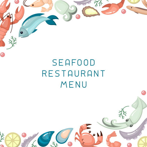 概念与海鲜元素和空间为您的tex图片下载