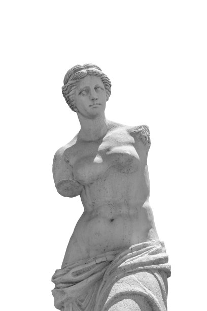 白色背景，断臂维纳斯雕像，罗马神话，阿佛洛狄忒。图片下载