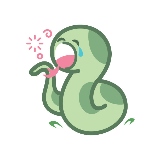 蛇卡通人物可爱孤立在白色的背景，美丽的蛇卡通人物可爱，剪辑艺术蛇的蓝色可爱和有趣，剪纸蛇吉祥物卡通绿色柔和的颜色图片下载