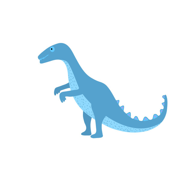 有趣的手绘恐龙。卡通恐龙孤立的白色背景素材图片