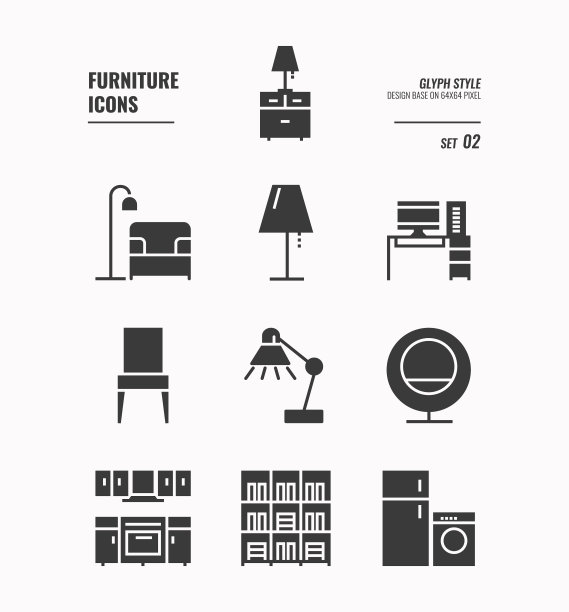 家具图标集2。图片下载