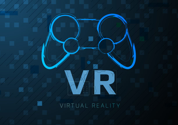 虚拟现实概念与操纵杆符号。图片下载