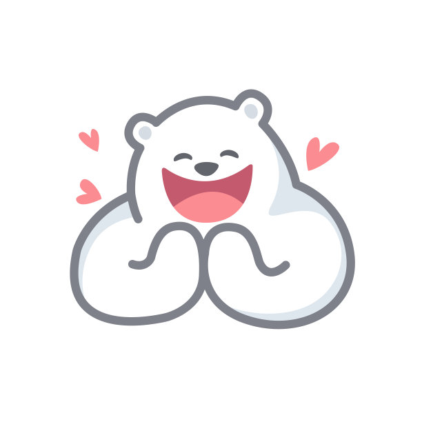 白熊卡通人物可爱孤立在白色的背景，漂亮的泰迪熊卡通人物可爱，剪辑艺术熊可爱和有趣，剪纸白色泰迪熊吉祥物卡通图片下载