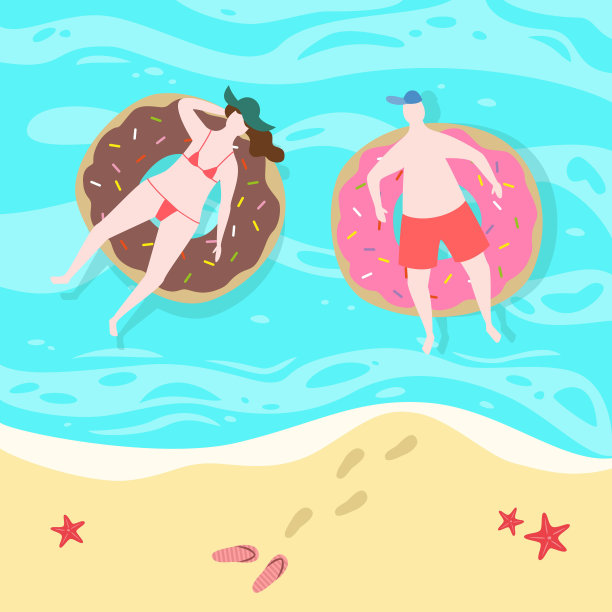 卡通背景的海边。图片下载