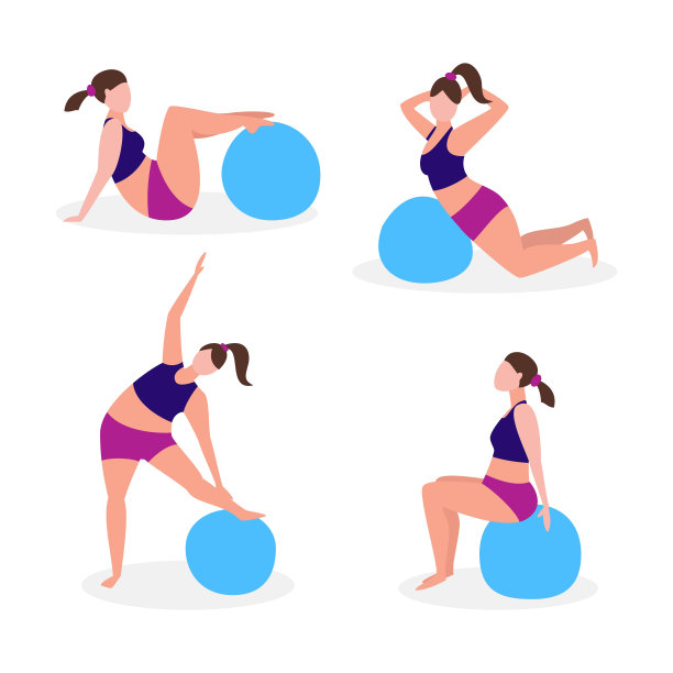 一组拿着体操球的年轻女子。图片下载