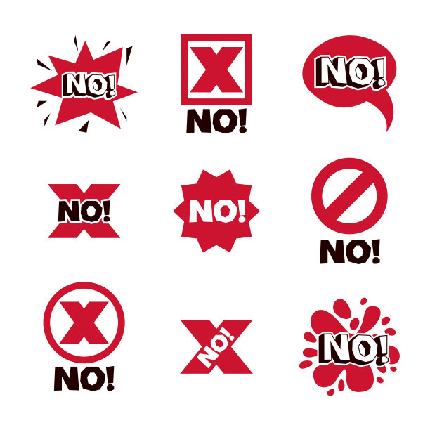 红十字标志，错误的概念。矢量拒绝符号，不批准孤立在白色。图片下载