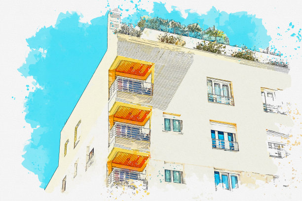 现代住宅插图图片下载