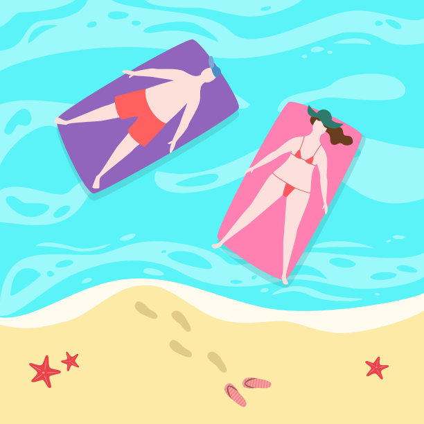 卡通背景的海边。图片下载