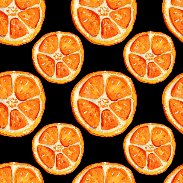 无缝模式与橙色切片。图片下载