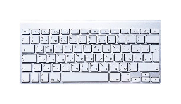 铝制无线键盘隔离在白色背景图片下载