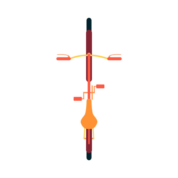 顶视图的自行车或自行车矢量插图孤立在白色的背景。图片下载