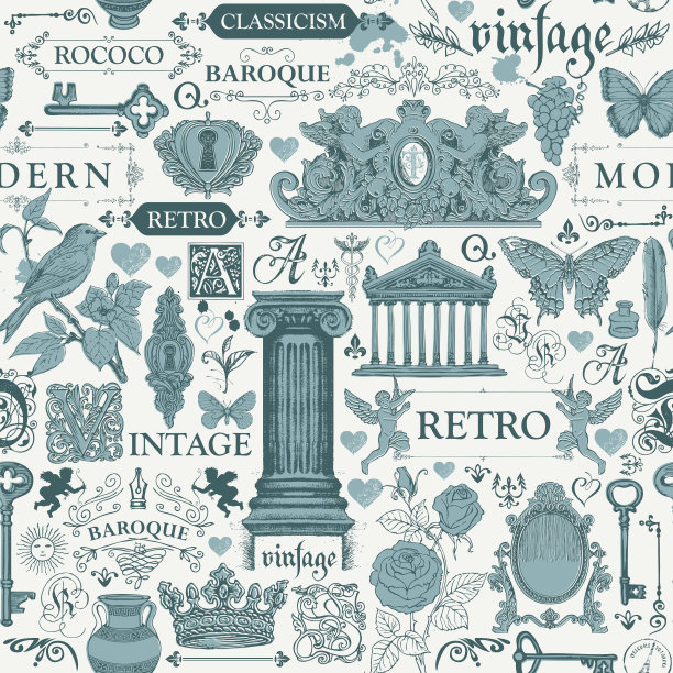 抽象无缝图案与草图和笔记图片下载