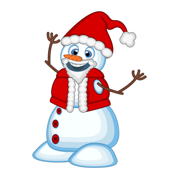 雪人穿着圣诞老人的服装图片下载