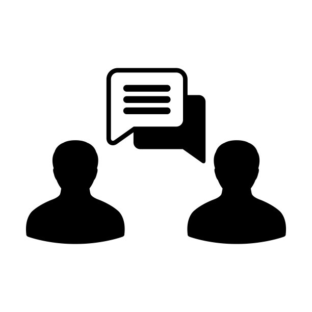 谈话图标矢量男性人物头像与语音气泡符号讨论和信息在平面彩色象形文字图片下载