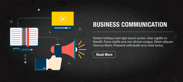 商业通信网络横幅互联网与图标矢量。图片下载