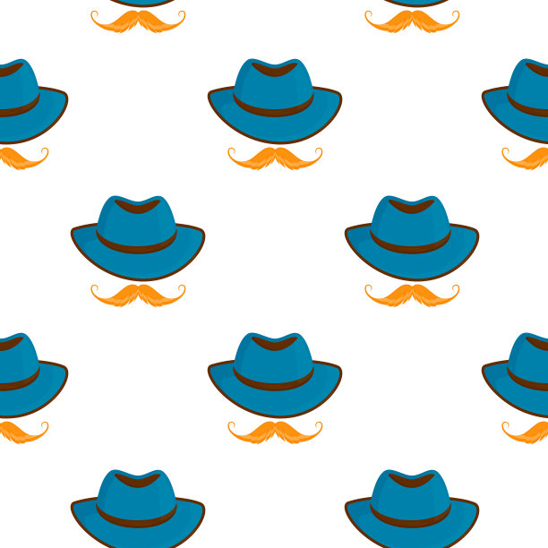 传统的德国复古帽子和胡子。啤酒节无缝模式图片下载