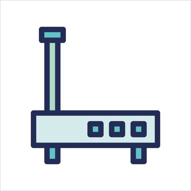 调制解调器路由器图标或Logo插图。适用于网站、App、图案、设计等。图片下载