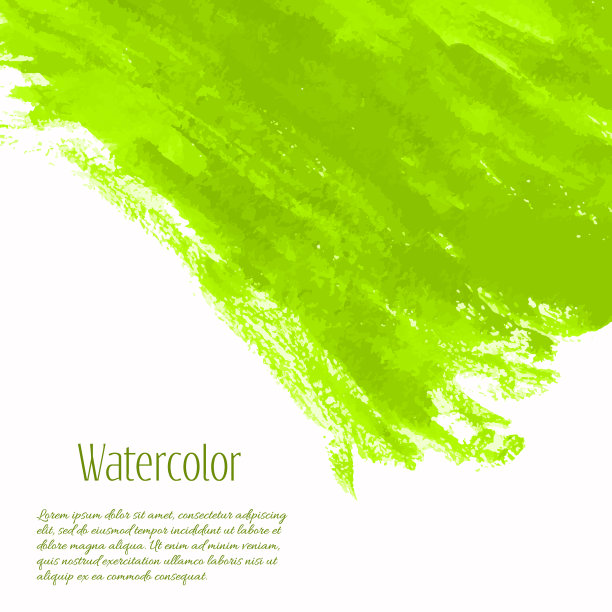 绿色植物矢量手绘水彩纹理图片下载