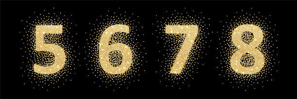 向量的金色字母图片下载