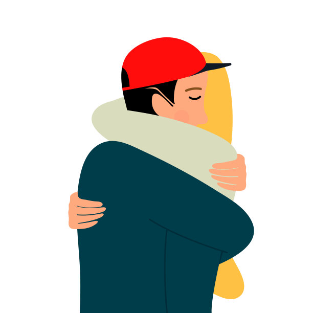 相爱情侣的拥抱矢量插画图片下载