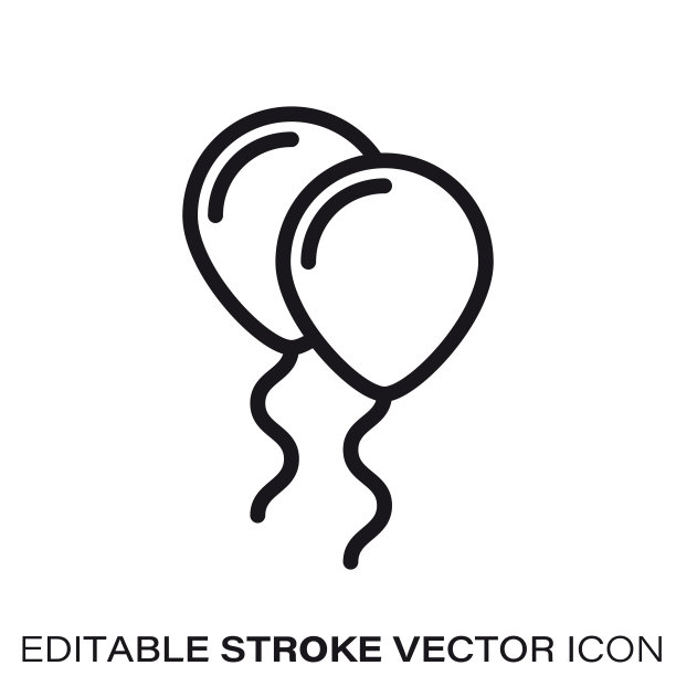 气球矢量线图标图片下载