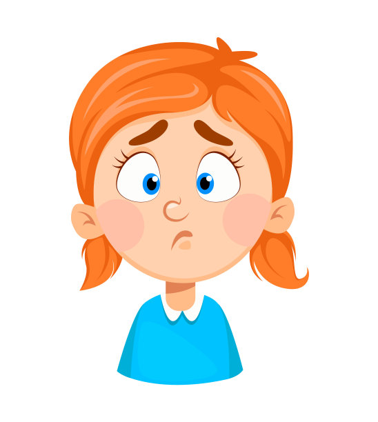 小女孩脸上表情可爱，忧伤图片下载