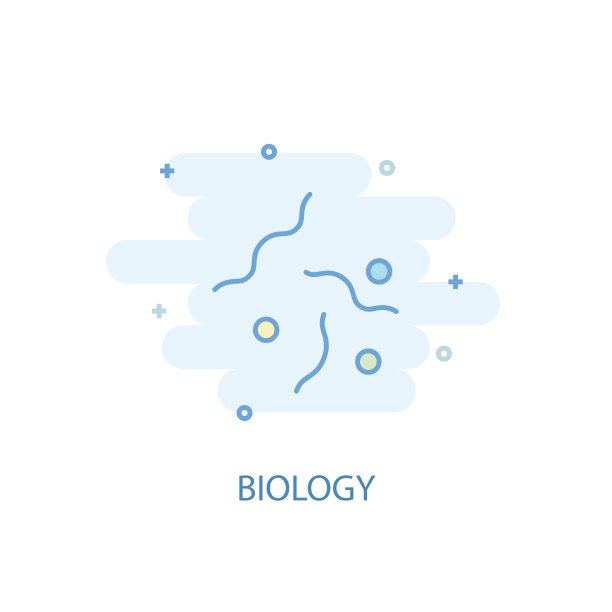生物学概念。简单的线条图标，彩色插图。生物符号平面设计。可以用于UI/UX吗图片下载