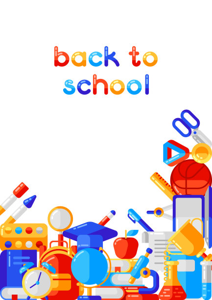 回到学校背景与教育图标。图片下载