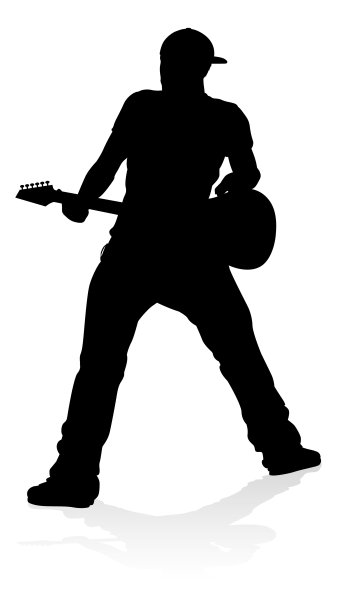 音乐家吉他手轮廓图片下载