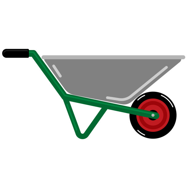 花园卡车平面图标为陆地或工具隔离运输图片下载