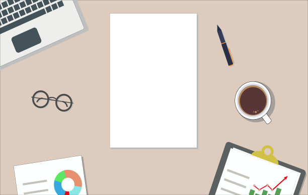 俯视图办公桌面平面设计矢量图片下载