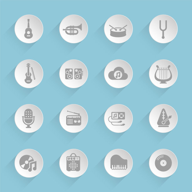 纸圈上的音乐图标图片下载