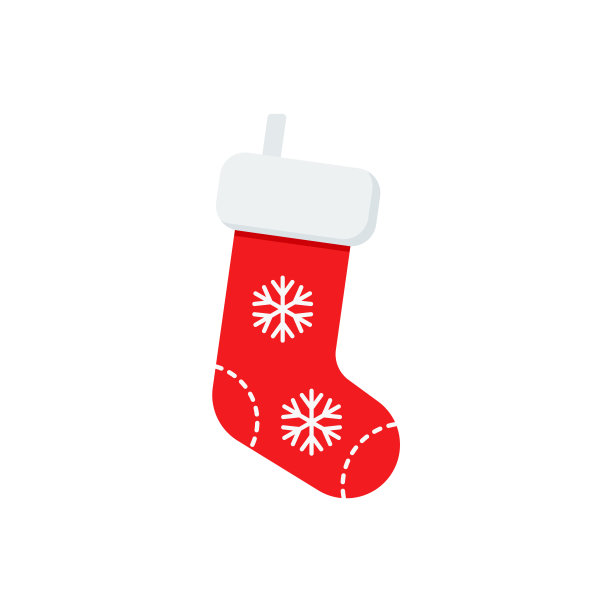 圣诞袜子图标。矢量插图在平面设计。图片下载