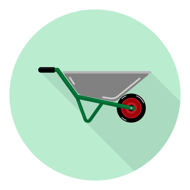 花园卡车平面图标为陆地或工具隔离运输图片下载