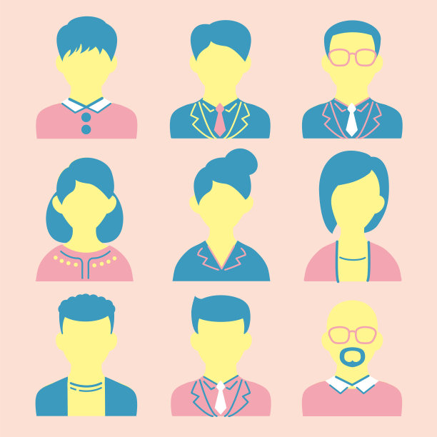 可用于业务和表示材料的人员图标集图片下载