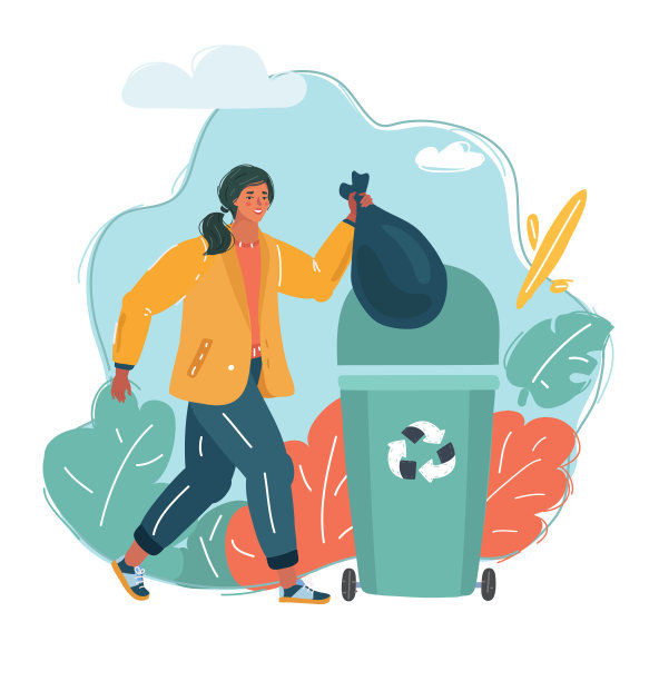 一个女人扔垃圾图片下载