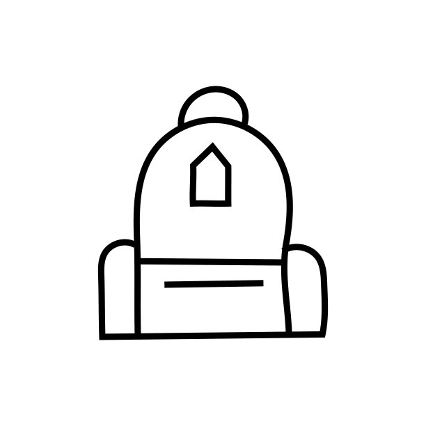 简约背包线条图标图片下载