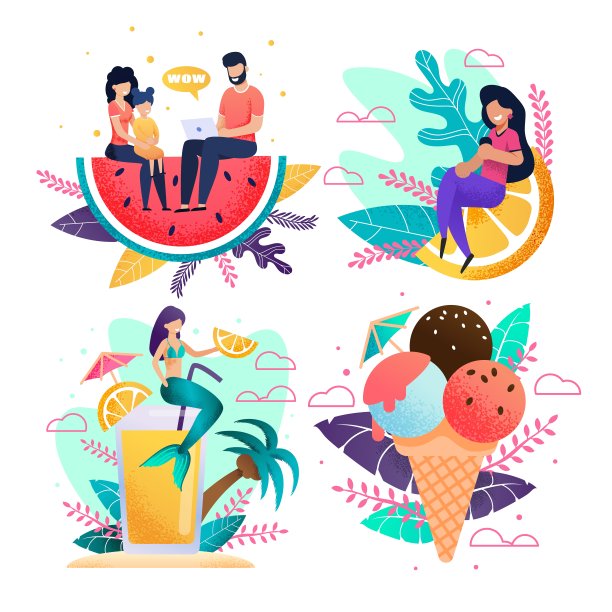 隐喻度假休息广告套装图片下载