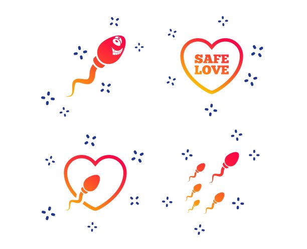 精子的图标。受精或授精的迹象向量图片下载